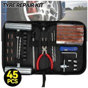 Resim Lasonstiges 45 Adet Araba Lastiği Tamir Aracı Kiti Kauçuk Kayışlar İle Tubeless Lastikler Delinme Pimi Fiş Kiti Kamyon Suv Motosiklet Acil Durum İçin 