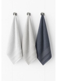 Resim Softure 3 Lü El Yüz Havlusu Günlük Kullanım 50x90 Cm Yumuşak, Dayanıklı Bej Tonlar Gri Tonlar 