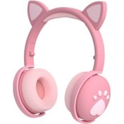 Resim Wealthglow Sevimli Bluetooth 5.0 Kulaklık Makaron Kedi Kulakları Hıfı Canlı Çağrı Pembe R6aj6g 