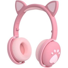 Resim Wealthglow Sevimli Bluetooth 5.0 Kulaklık Makaron Kedi Kulakları Hıfı Canlı Çağrı Pembe R6aj6g 