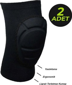 Resim CKSpor Unisex Voleybol Dizliği Kaleci Dizliği Kabartma Sünger Destekli (Çiftli) Siyah M 