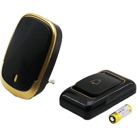 Resim Wireless Kablosuz Kapı Zili Pilli 100mt Menzil Siyah Renk 