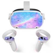 Resim Konsol İstasyonu Oculus Meta Quest 2 Sticker Galaksi Temalı 