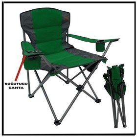 Resim Uyguna-yakala Yeşil Katlanır Kamp Piknik Sandalyesi- Bardaklıklı -taşıma Çantalı-mlz.343 Yeşil 