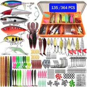 Resim 135/364 Parça Balıkçılık Yem Seti Kutulu, Yumuşak ve Sert Yemler, Kancalar, Ağırlıklar, Döner Bıçaklar, Karides, Ekmek Solucanı ve Daha Fazlası İçerir – Tuzlu Su ve Tatlı Su İçin Uygundur 
