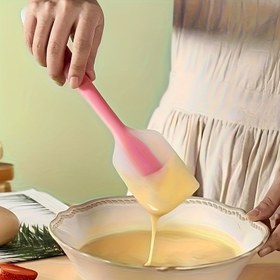Resim Yumuşak Pembe Saplı Isıya Dayanıklı Silikon Spatula - Karıştırma, Kazıma, Kekleri Çevirme, Pankekler, Kurabiyeler, Pasta Hazırlama için Ergonomik Yapışmaz Pişirme ve Yemek Yapım Aleti | Tek Parça Tasarım | Isıya Dirençli Malzeme, Mutfak Aracı 