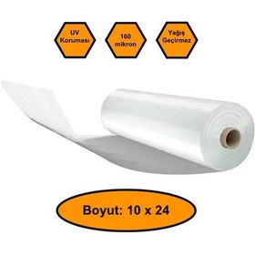 Resim 160 Micron Naylon Örtü, Şeffaf Su Geçirmez Naylon, 10x24 Metre 