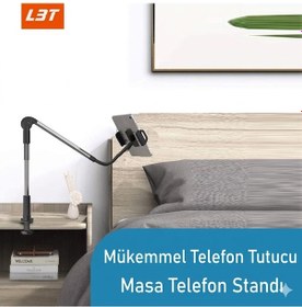 Resim Apple Apple iPhone 15 Pro Uyumlu Profesyonel Metal Akrobat Telefon Tutucu 360 Hareketli Masaüstü Standı 