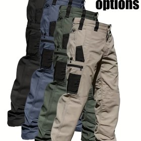 Resim Erkek Taktik Kargo Pantolonu - Dayanıklı, Yırtılmaya Dayanıklı, Çoklu Cep Tasarımı, Açık Hava Aktiviteleri, Kamp, Yürüyüş ve Av için - Bol Kesim, Tüm Mevsim Giyim, Siyah, Yürüyüş Pantolonu, Kamp Kıyafeti, Fonksiyonel Cep, Sağlam Kumaş 