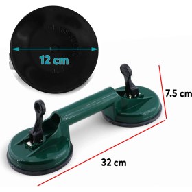 Resim Çiftli Cam Vantuzu Vakumlu Fayans Ahşap Tutucu Taşıma Araba Kaporta Göcük Çektirme 2'li Plastik 