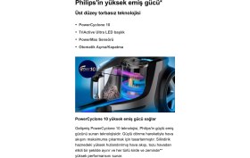 Resim Philips Marathon Yüksek Emiş Güçlü Otomatik Açılma/kapanma Özellikli Powercyclone 10 Triactive+ LED Başlıklı Premium Toz Torbasız Süpürge, Turbo Başlıklı + Mutfaktartısı 