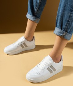 Resim WMİLANO Beyaz Vizon Kadın Spor Sneaker Bağcıklı Günlük Rahat Taban Ayakkabı 