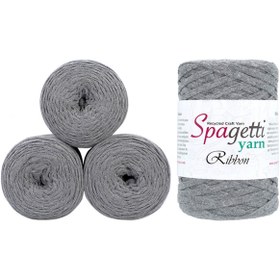 Resim Spagettiyarn Gri Ribbon Ip 3 - 4'lü Set 