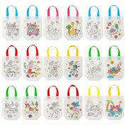 Resim 28 Adet DIY Grafiti Paketleme Kutusu Renkli İşaretleyici Kalem ile - Yeniden Kullanılabilir Karnaval Hayvan Sanatı Parti Hediye Çantası, Dokumasız Alışveriş Çantası, Halloween, Paskalya, Noel ve Yeni Yıl Hediye Paketleme ve Depolama için Uygun, Hediye Kağıdı Depolama 