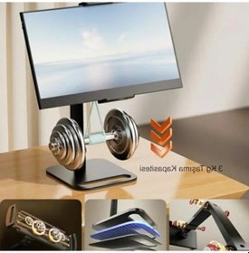 Resim 12-16 İnç Tablet Ve Telefon İçin Metal 360 Döner Tutucu Stand 