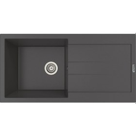 Resim Polex Cristalüx Granit Evye P-X1 Antrasit Tezgah Altı Ve Tezgah Üstü Mutfak Evyesi 98x49.5 CM 