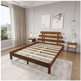 Resim Lotus X Model Ceviz Renk Çam Ahşap Karyola-50 150 x 200 CM 