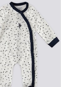 Resim U.S. Polo Assn. U.s. Polo Assn Yıldız Desen Çıtçıtlı Krem Bebek Tulum Krem 