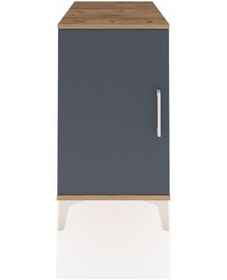 Resim Kronos Komodin 2 Raflı Tek Kapaklı 44x59x80 Çam-antrasit Atlas Çam 