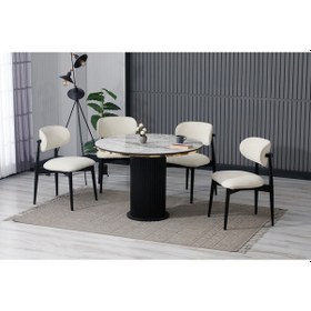 Resim Endam Yuvarlak Açılır Masa Takımı Bej 