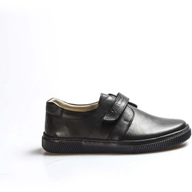 Resim Fast Step Unisex Hakiki Deri Bantlı Cırtlı Ortopedik Casual Günlük Çocuk Okul Ayakkabı Siyah 770fa912 
