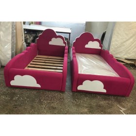 Resim Puf Bebe Montessori Her Tarafı Yumuşacık Puf 90x190 Bulut Tasarımlı Bebek Ve Çocuk Yatağı 