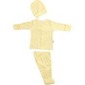 Resim Sebi Bebe Bebe Bebek Pijama Takımı Nokta Puantiyeli 3'lü Kendinden Eldivenli Pamuklu 