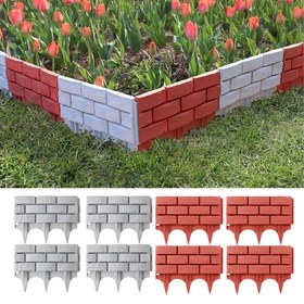 Resim Kalınlaştırılmış Sahte Taş Desenli Plastik Bahçe Çitleri, Dış Mekan Bahçe Çeperleri ve Peyzaj Ayrımı için Uygun, Balkon ve Bahçe Dekorasyonu için İdeal, Klasik Tarz, Paskalya Günü İçin Mükemmel, Plastik Malzeme ile Yapılmış, Topak Ekleme ile Kolay Kurulum, Sağlam ve Dayanıklı. 