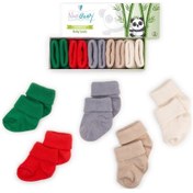 Resim Novibaby 5'li Bambu Yenidoğan Bebek Çorabı I Winter I 0-6 ay Çok Renkli 