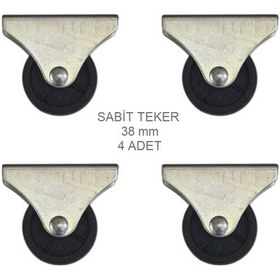 Resim Ofis Koltuk Dolap Etejer İçin 38'lik Sabit Teker 4 Adet Siyah 