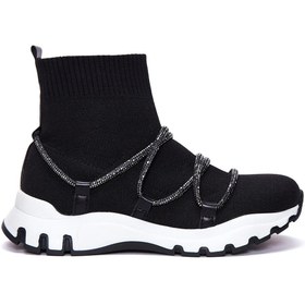 Resim Kadın Siyah Taşlı Bilekli Sneaker 