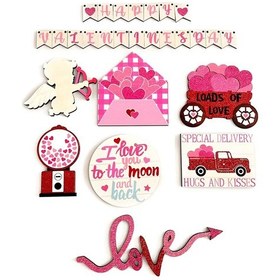 Resim Crackedice Sevgililer Günü Aşk Mektubu Aşk Tanrısı Katmanlı Tepsi Dekoratif Süsü 