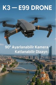 Resim BGGTech E99 Pro HD Katlanabilir Drone Kameralı + Taşıma Çantalı Yeni Nesil Ekstra Bataryalı 