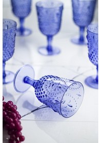 Resim Akrilik Mavi Tekli Kadeh & Su Meşrubat Kahve Yanı Bardağı 450 Ml Cam Değildir Çok Renkli 