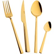 Resim Jumbo Athena Titanyum Gold 6 Kişilik 24 Parça Tatlı Çatal Kaşık Bıçak Takımı – Titanyum Gold 