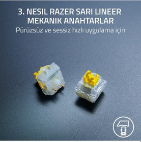 Resim Razer Blackwidow V4 X Fortnite Edition Rz03-04703600-r3m1 Rgb Yellow Switch Kablolu Mekanik Oyuncu Klavye 