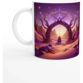 Resim Yay Burcu Baskılı Kahve Kupası - Elementsel Doğa Krallığı Temalı Vs2 
