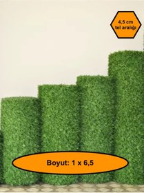 Resim NetBazaars 1X6,5 metre ÇİM ÇİT, BAHÇE ÇİTİ, DEKORATİF TELLİ ÇİT, YAPAY ÇİM ÇİT 