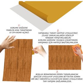 Resim Tink Kendinden Yapışkanlı Cilalı Ahşap Desenli Pvc Panel 41X62 cm 