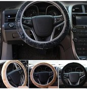 Resim Novahub Kahve Kış Peluş Direksiyon Kapağı Araba Aksesuarı Sapları Otomatik Düz Renk Kılıf Kahve 