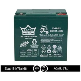 Resim Ortec 12v 24ah Jel Akü 