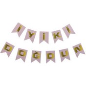 Resim Flama Bayrak Iyiki Doğdun Set Küçük Pembe P1 