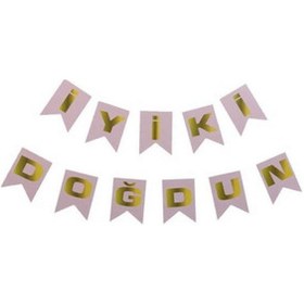 Resim Flama Bayrak Iyiki Doğdun Set Küçük Pembe P1 