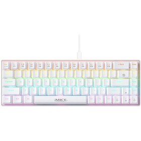 Resim İmıce Gk-690 Type-c Kablosuz Mekanik Klavye Beyaz 