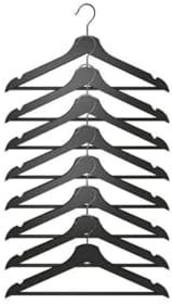 Resim Bumerang Elbise Giysi Askısı Siyah Askı 8'li Paket 
