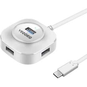 Resim 4 Bağlantı Noktası USB Hub Multiport Splitter Adaptör Adaptör Genişleme Pc Dizüstü Bilgisayar Masaüstü.0 Beyaz 1m 