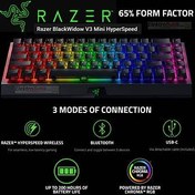 Resim RAZER BLACKWIDOW V3 MINI GREEN SWITCH HYPERSPEED RGB KABLOSUZ GAMING OYUNCU KLAVYE - RZ03-03891400-R3M1 