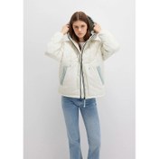 Resim Mavi Loose Fit Kapüşonlu Kadın Mont (M1110499-86412) 