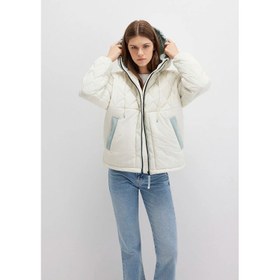 Resim Mavi Loose Fit Kapüşonlu Kadın Mont (M1110499-86412) 