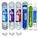 Resim Pemax Water Solutions Kapalı Kasa Su Arıtma Cihazlarına Uygun STD 6'lı ReVerse Osmosis Mebran Alkali-Tatlandırıcı Set 